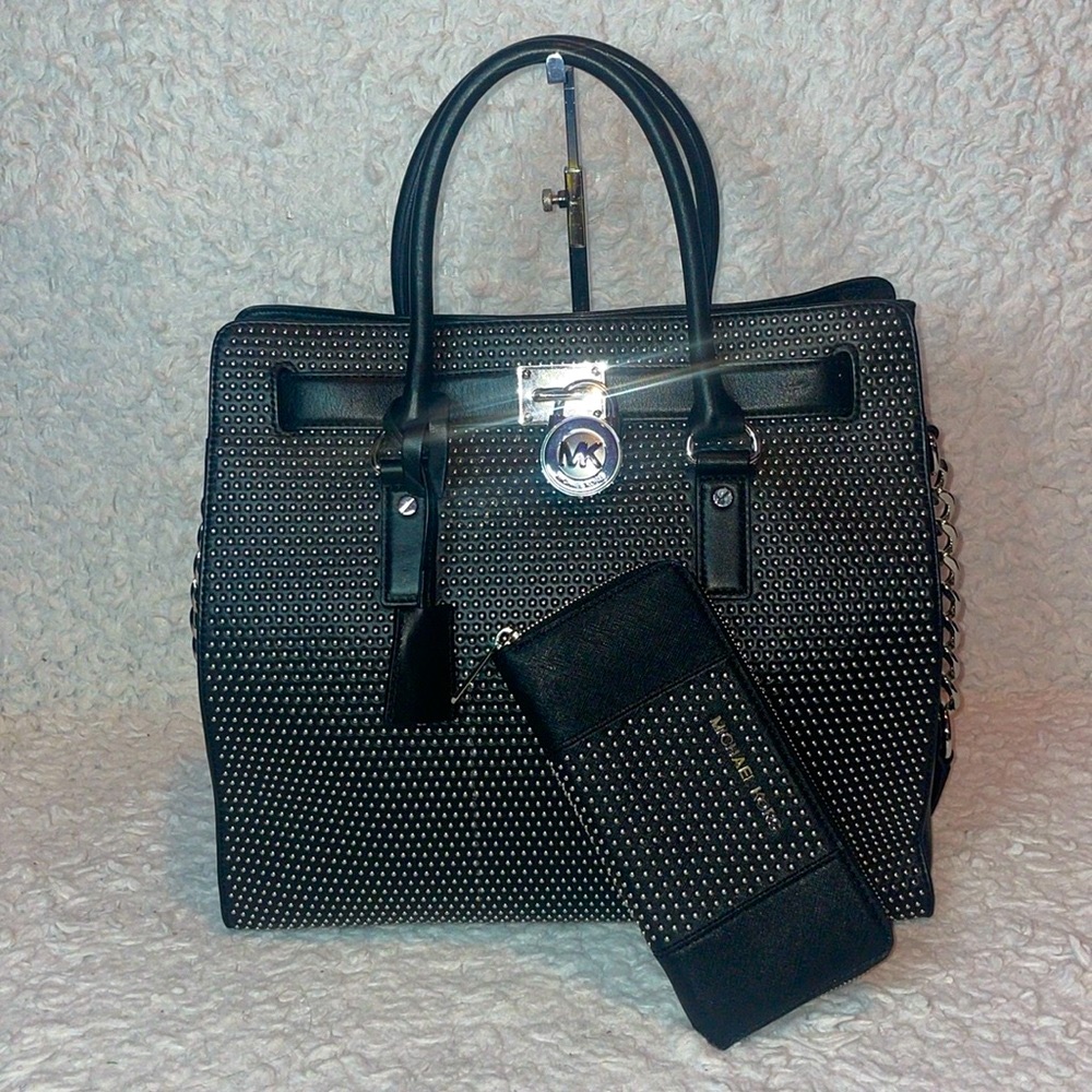 Michael Kors Micro Stud Hamilton Limited Edition Large Tote Bag & Wallet Set